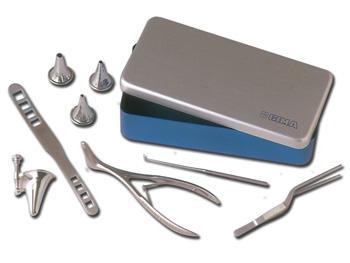 Zestaw laryngologiczny - w aluminium pudeku/ENT KIT - in aluminium box