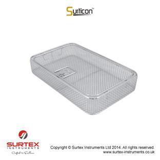 Sutricon™wkad 3/4,z pokryw,405x250x50mm/Surticon™Sterile 3/4Basket,With Lid,405x250x50