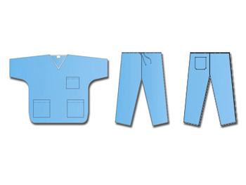 Komplet: bluza z krtkim rkawem i spodnie z wkniny-XL/NON WOVEN UNIFORM COAT  AND PANTS - XL